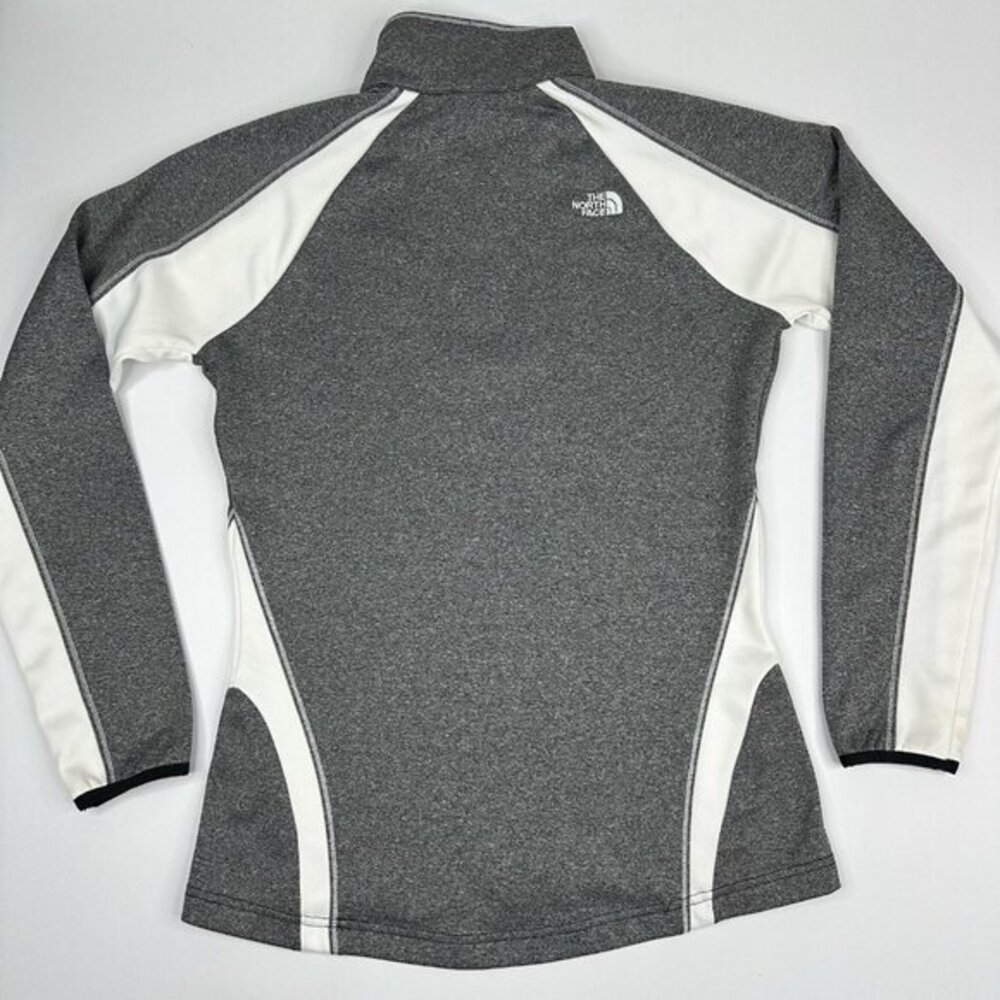 The North‎ Face Womens Gray White Quarter Zip Pullover Fleece T260+T660 Size M - Picture 6 of 15